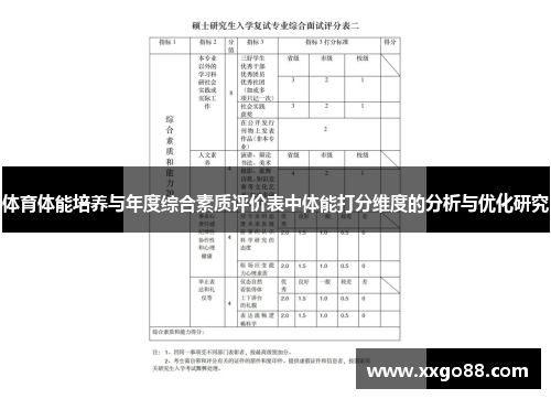 体育体能培养与年度综合素质评价表中体能打分维度的分析与优化研究